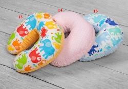 Cestovní polštáře minky Sloni, Číslo polštářku 13 Sloni barevné