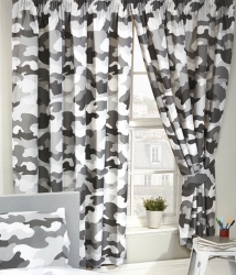 Závěsy Maskování Army Camouflage šedá