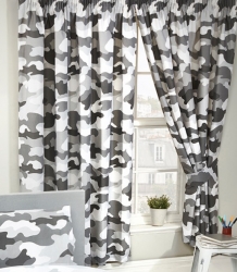 Závěsy Maskování Army Camouflage šedá