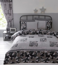 Povlečení Maskování Army Camouflage šedá s nápisy