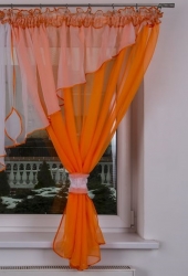 Voálová záclona listí oranžové