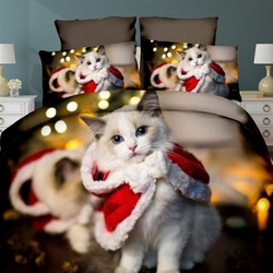 Povlečení vánoční s kočičkou, bavlna