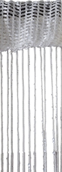 Provázková záclona Arktická bílá se stříbrnou nitkou - ukázka vrchního tunýlku
