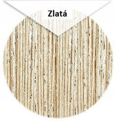 Provázková záclona Zlatá se stříbrnou nitkou