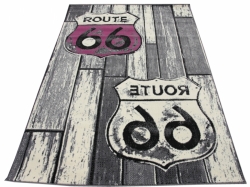 Koberec Route 66 Signs grey pink