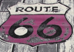 Koberec Route 66 Signs grey pink