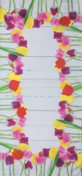 Běhoun na stůl s tulipány směs barev