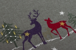 Vánoční běhoun Jelen s laní na šedém podkladu
