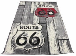 Koberec Route 66 Signs grey red