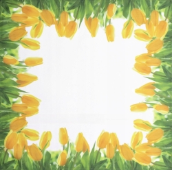 Ubrus na stůl s tulipány 85 x 85cm