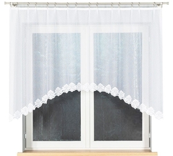 Hotová žakárová záclona bílá do oblouku se vzorem