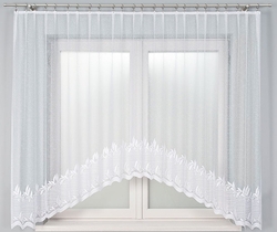 Hotová žakárová záclona bílá do oblouku
