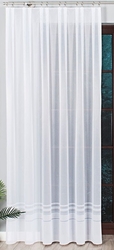 Hotová žakárová rovná záclona bílá na balkonové dveře