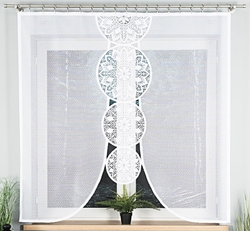 Hotová žakárová záclona s panelem bílá