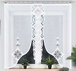 Hotová žakárová záclona s ozdobnými panely