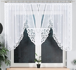 Hotová žakárová záclona s ozdobným panelem