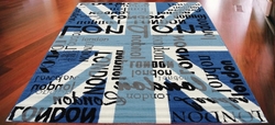 Koberec Union Jack s nápisy, Rozměr 120 x 170cm