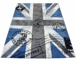 Koberec Union Jack modro šedá