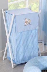 Koš na prádlo Medvídek se zajíčkem modrý