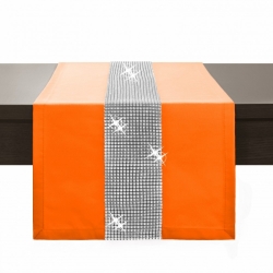 Běhoun na stůl s kamínky oranžový