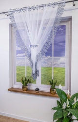 Krajková záclona 250 x 160cm bílo šedá