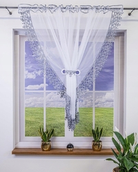 Krajková záclona 250 x 160cm bílo šedá